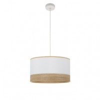 Distribuidor - Lâmpadas Diversas | Colgantes Moderno | COLGANTE OLGA 1XE27 BLANCO/BLANCO-MAD.CLARA REGX40X40 CM Ref: 190094001